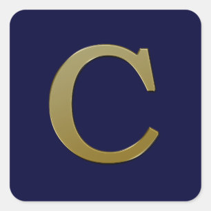 Cuadrada Pegatina de Cuadrado de Oro Carta C