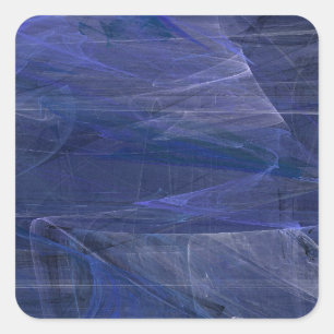 Cuadrada Pegatina de cuadrado fractal abstracto azul