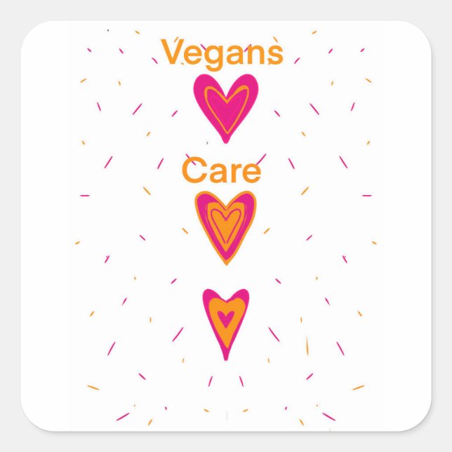 Cuadrada Pegatina de cuidado de los vegetales (Anverso)