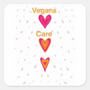 Cuadrada Pegatina de cuidado de los vegetales