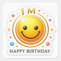 Pegatina de cumpleaños de sonrisa millonaria: cole