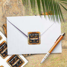 Pegatina de cumpleaños de tigre con estampado de a