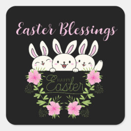 Cuadrada Pegatina de Cut Easter Blessny Square