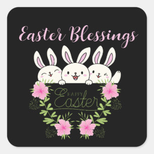 Cuadrada Pegatina de Cut Easter Blessny Square