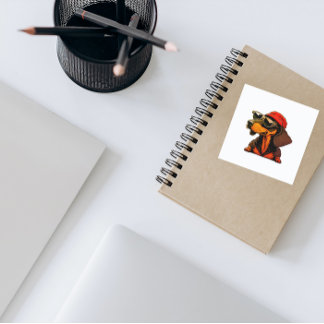 Cuadrada Pegatina de Dachshund para los amantes de Dachshun