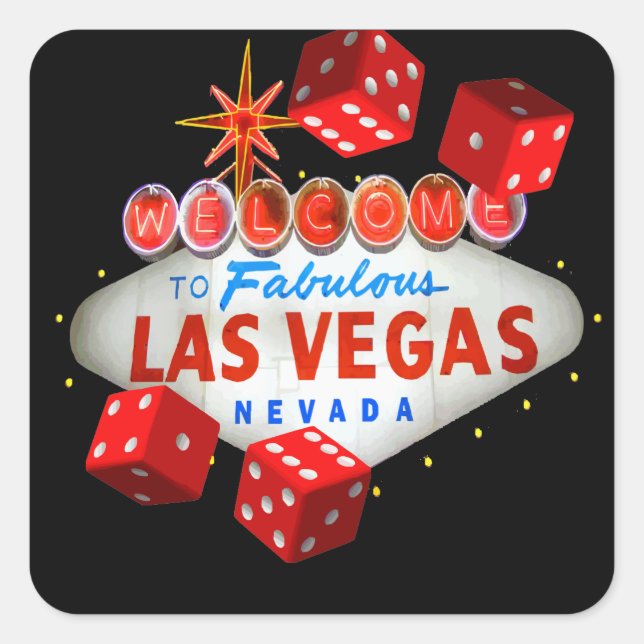 Cuadrada Pegatina de dados de bienvenida (Anverso)