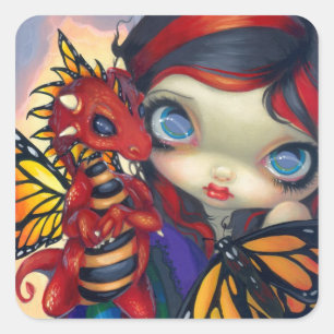 Cuadrada pegatina de "Darling Dragonling III"