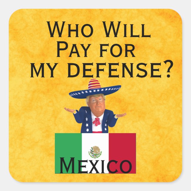 Cuadrada Pegatina de Defensa de Trump (Anverso)