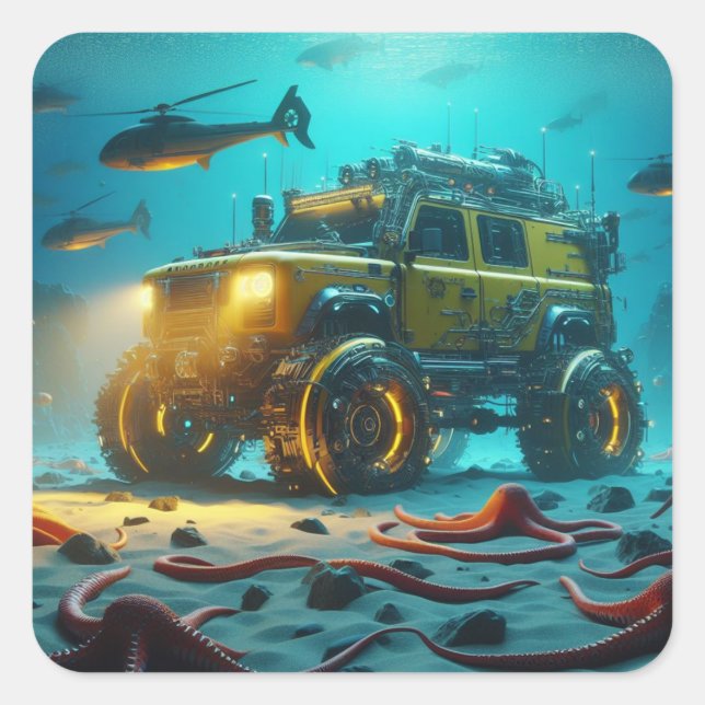 Cuadrada Pegatina de defensor de conceptos (Anverso)