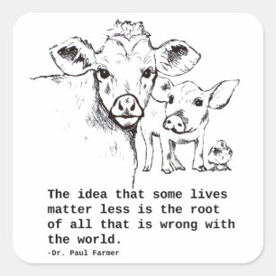 Cuadrada Pegatina de Derechos de los Animales