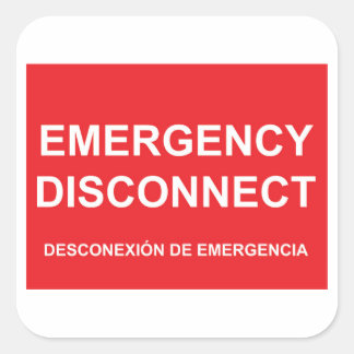 Cuadrada Pegatina De Desconexión De Emergencia Con Subtítul