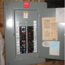 Cuadrada Pegatina de desconexión del subpanel ubicada en el