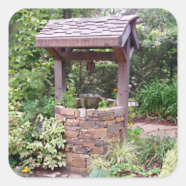 Cuadrada Pegatina de Deseos (Anverso)