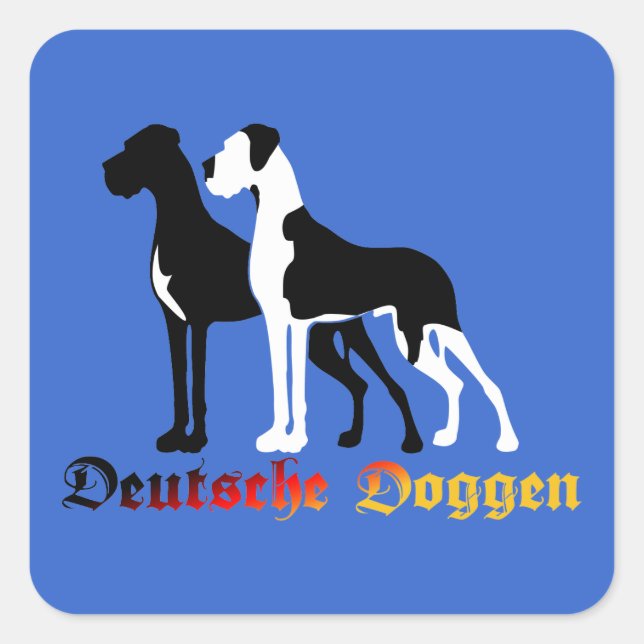 Cuadrada Pegatina de Deutsche Doggen (Anverso)