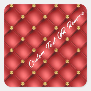 Cuadrada Pegatina de diamante rojo de oro con texto Persona
