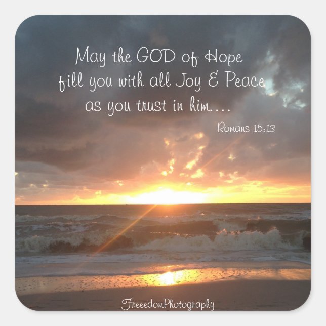 Cuadrada Pegatina de Dios de Esperanza (Anverso)