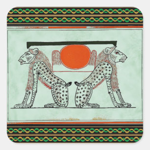 Cuadrada Pegatina de dioses egipcio