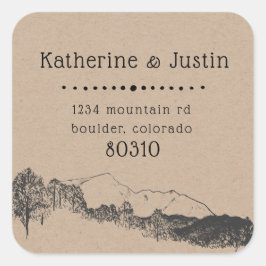 Cuadrada Pegatina de dirección de devolución de retiro de m