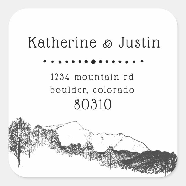 Cuadrada Pegatina de dirección de devolución de retiro de m (Anverso)