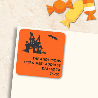 Cuadrada Pegatina de dirección de retorno de Halloween en n