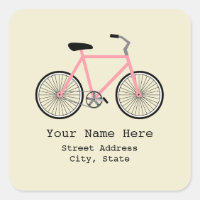 Pegatina de direcciones de bicicleta rosa