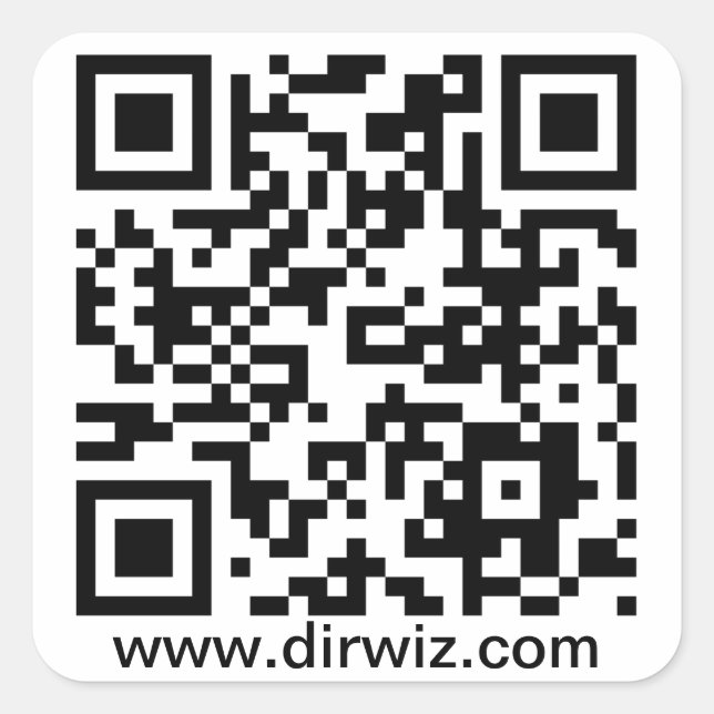Cuadrada Pegatina de DirWiz QR (Anverso)