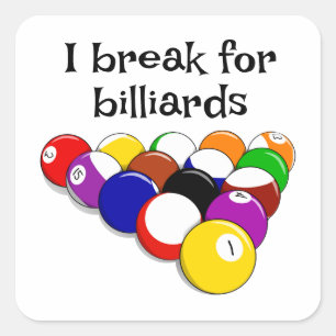 Cuadrada Pegatina de diseño de bolas de Billiard