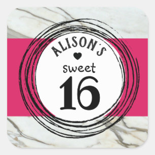 Cuadrada Pegatina de diseño de moda y dulce personalizado d