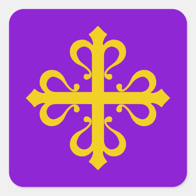 Cuadrada Pegatina de diseño de SCA Calontir (Anverso)
