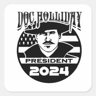 Cuadrada Pegatina de Doc Holliday 2024