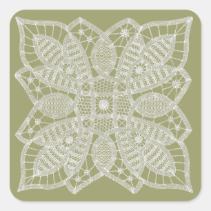 Cuadrada Pegatina de Doily Lace Square