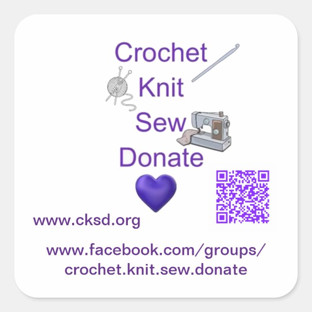 Cuadrada Pegatina de donación de CKSD (Anverso)