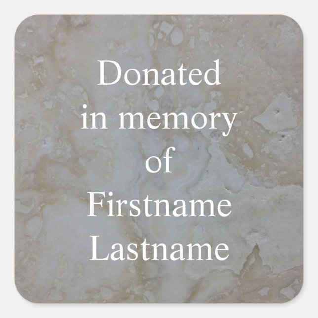 Cuadrada Pegatina de Donaciones Stone (Anverso)