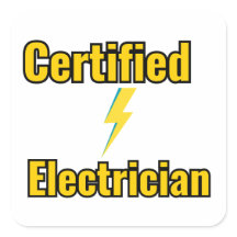 Pegatina de electricista certificado rayo