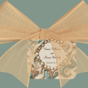 Cuadrada Pegatina de embalaje Pearl Coast Elegance