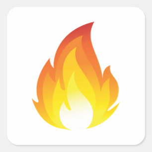 Cuadrada Pegatina de Emoji de llama