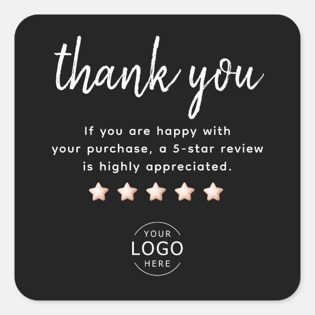 Cuadrada Pegatina de empaquetado para pequeñas empresas con (Anverso)