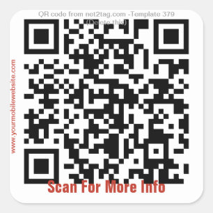 Cuadrada Pegatina de encargo del código de QR (plantilla