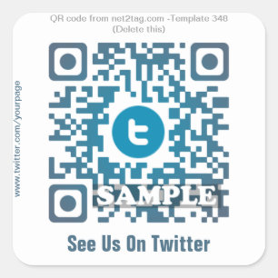 Cuadrada Pegatina de encargo del código de QR (plantilla