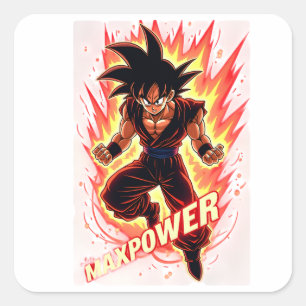 Cuadrada Pegatina de encendido de Anime