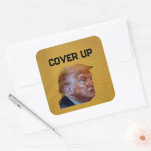 Cuadrada Pegatina de Encubrimiento de Trump