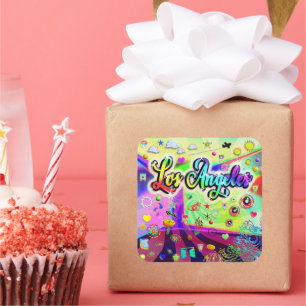 Cuadrada Pegatina de energía Guay de Los Ángeles