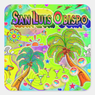 Cuadrada Pegatina de enfoque mental de San Luis Obispo