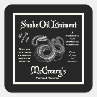 Cuadrada Pegatina de enlace de aceite de serpiente