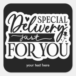 Cuadrada Pegatina de entrega especial