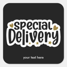 Cuadrada Pegatina de entrega especial
