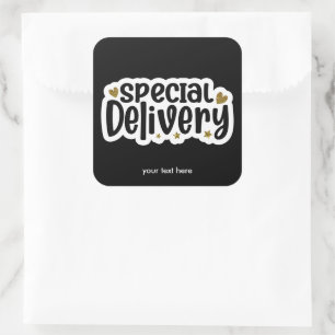 Cuadrada Pegatina de entrega especial