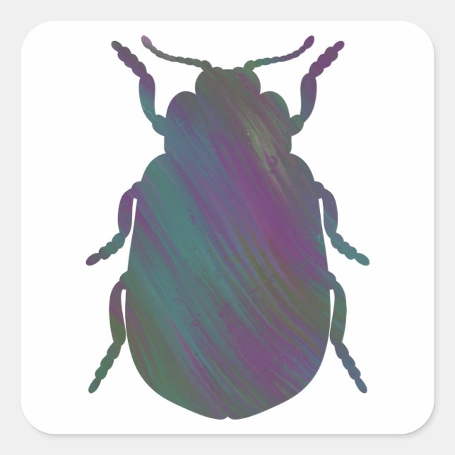 Cuadrada Pegatina de escarabajo de estilo acrílico (Anverso)