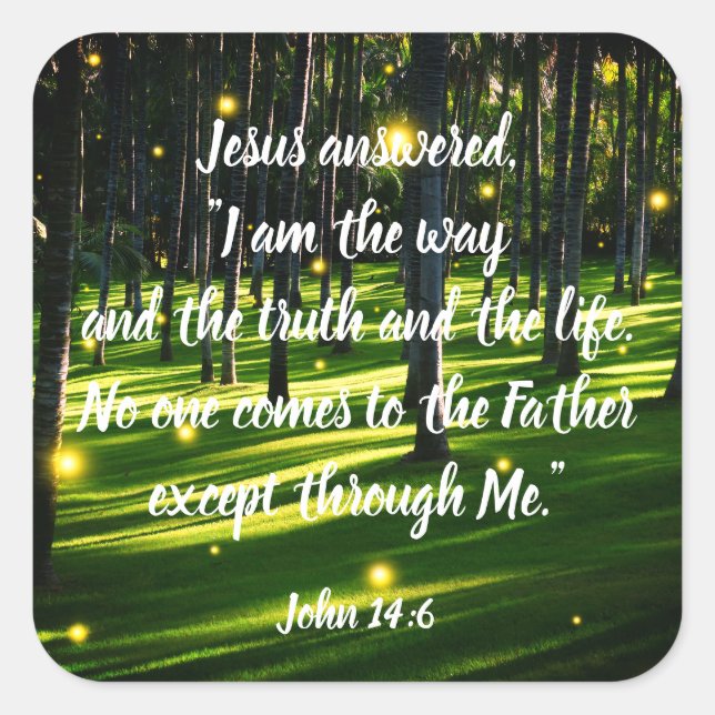 Cuadrada Pegatina de Escritura Cristiana Inspiradora Positi (Anverso)