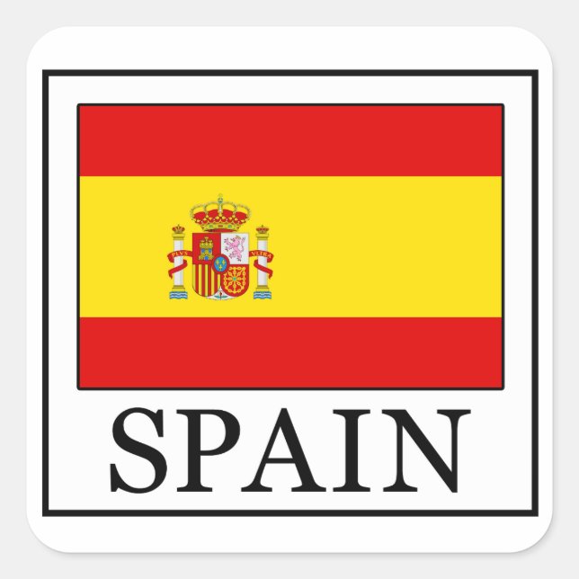 Cuadrada Pegatina de España (Anverso)